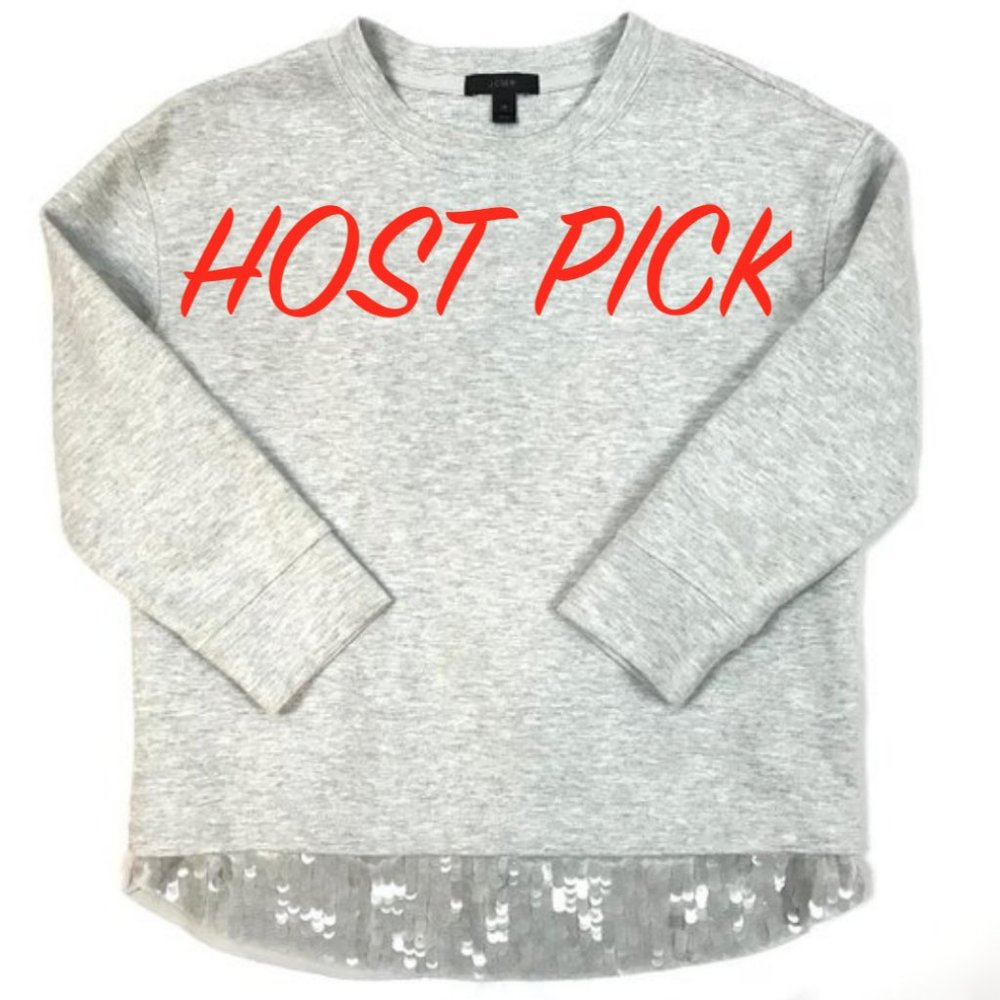 New J.Crew sequin gray sweatshirt tank top